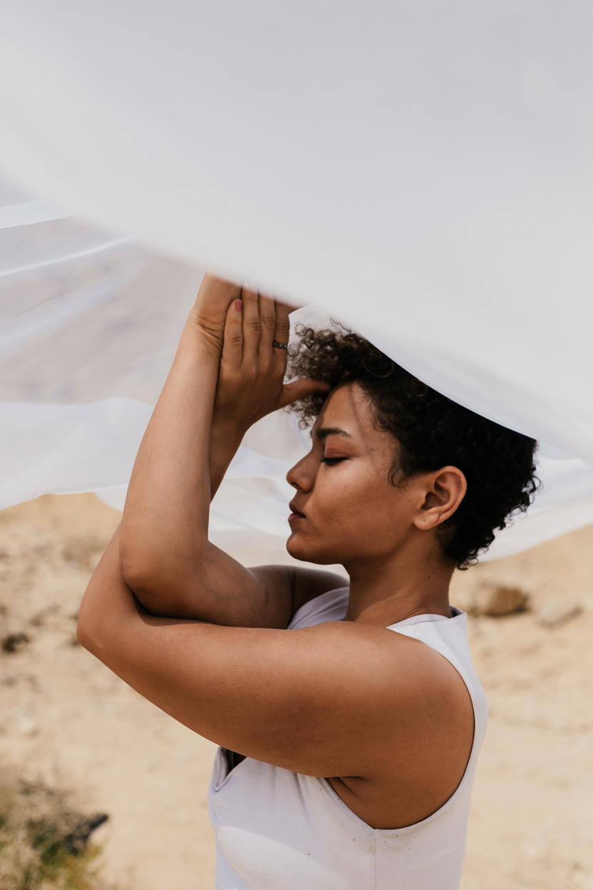Woman Doing Yoga in the Desert